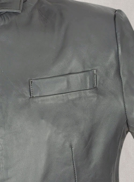 Gray Leather Jacket #611
