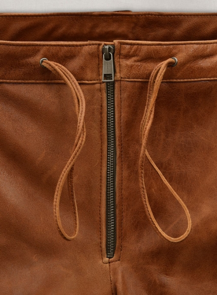 Cognac Ricky Martin Leather Pants