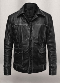 Thick Goat Black Brad Pitt Fight Club Leather Jacket