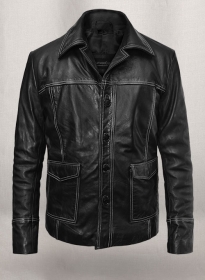 Thick Goat Black Brad Pitt Fight Club Leather Jacket