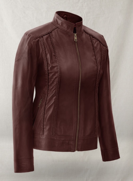 Soft Maroon Wax Clova Leather Jacket