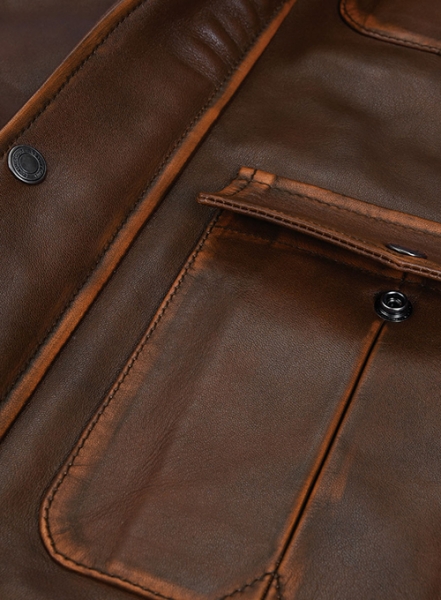Rubbed Tan Rafael Nadal Leather Jacket
