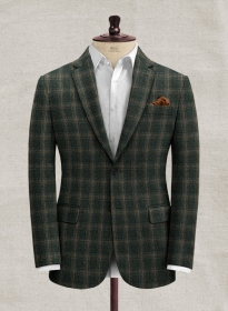 Italian Acallo Dark Green Tweed Jacket