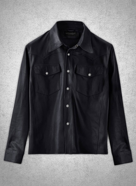 Light Weight Unlined Deep Blue Leather Shirt