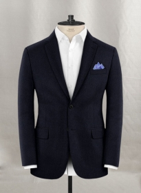 Dark Navy Flannel Wool Jacket