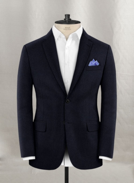 Dark Navy Flannel Wool Jacket