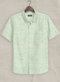 Dublin Sea Green Linen Shirt - Half Sleeves