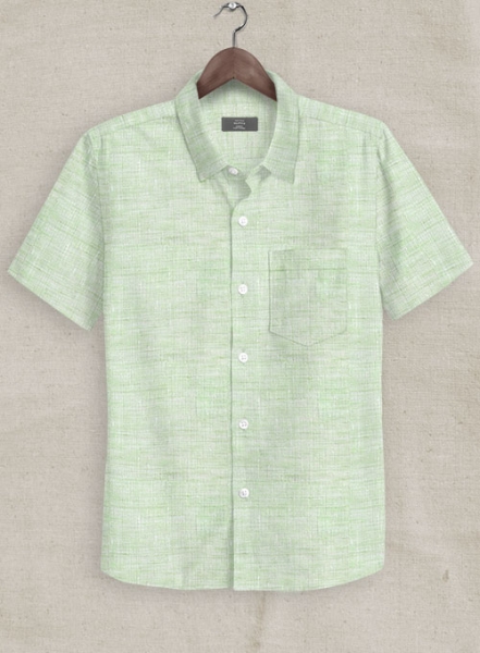 Dublin Sea Green Linen Shirt - Half Sleeves
