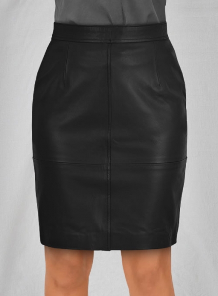 Black Meghan Markle Leather Skirt