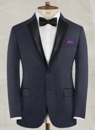 Napolean Navy Blue Wool Tuxedo Jacket
