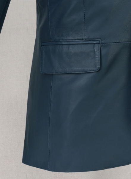 Soft Winsor Blue Leather Blazer