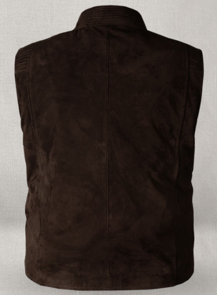 Soft Dark Brown Suede Leather Vest # 354