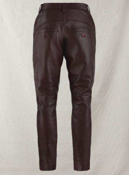 Burgundy Phoenix Leather Pants