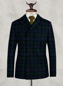 Harris Tweed Yale Tartan Pea Coat