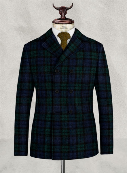 Harris Tweed Yale Tartan Pea Coat
