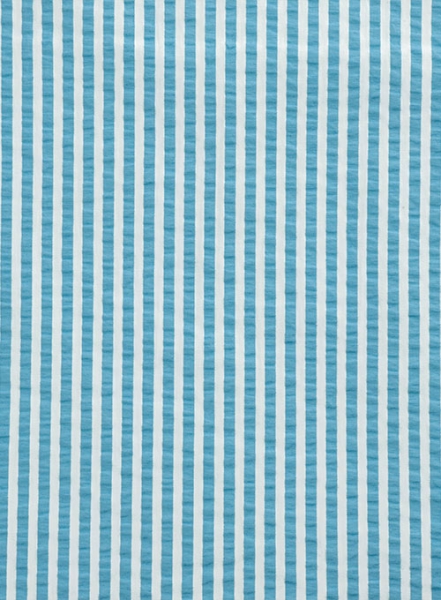 Italian Seersucker Light Blue Shirt - Half Sleeves