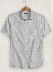 European Gray Linen Shirt - Half Sleeves