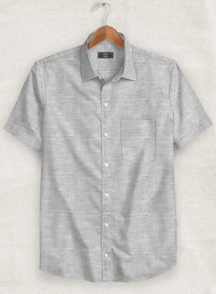 European Gray Linen Shirt - Half Sleeves