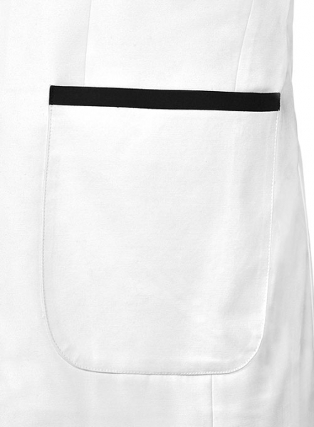 White Terry Rayon Jacket - Black Trims