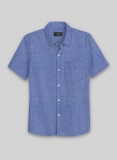 Filafil Poplene Blue Shirt - Half Sleeves