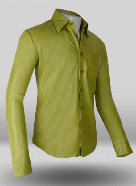 Bright Green Classic Leather Shirt