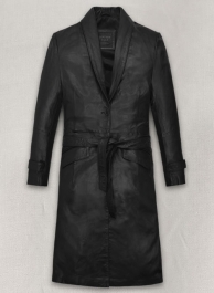 Beltaire Leather Long Coat