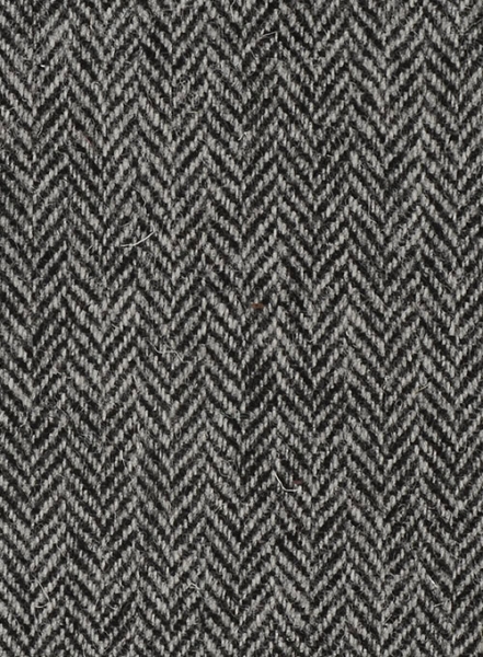Harris Tweed Gray Herringbone Pea Coat