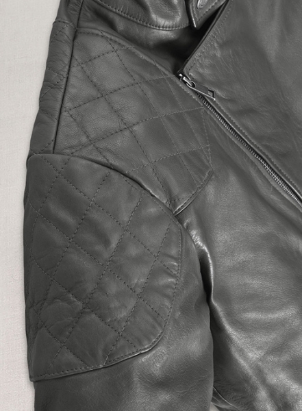 Thick Goat Gray Washed & Wax Leather Jacket #613