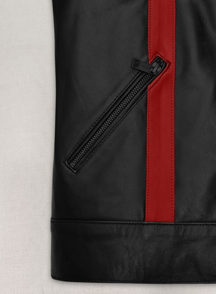 Red Striped Leather Jacket #97