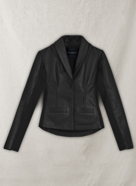 Modern Stretch Leather Blazer