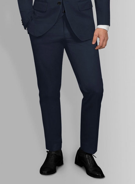 Italian Navy Blue Cotton Stretch Pants