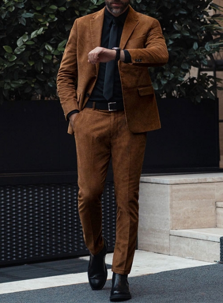Spring Brown Corduroy Suit