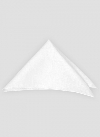 Linen Pocket Square - Pure White