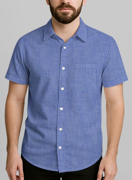 Filafil Poplene Blue Shirt - Half Sleeves
