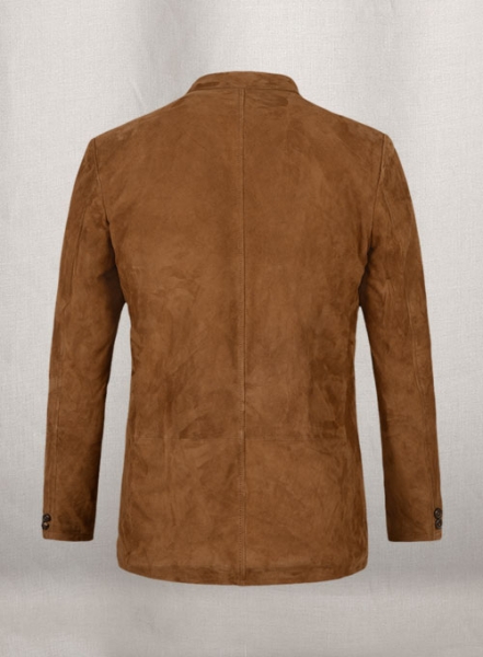 Soft Caramel Brown Suede Leather Blazer - #712