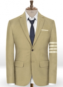 Napolean Light Khaki Wool Ivory Bar Jacket