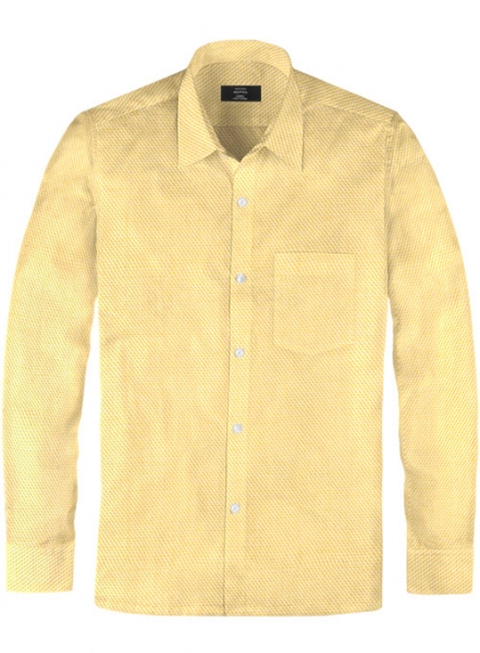 Giza Yellow Dobby Cotton Shirt - Full Sleeves