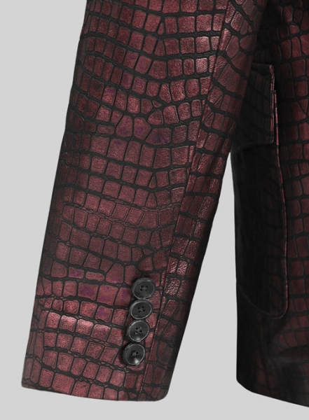 Croc Antique Rose Western Leather Blazer