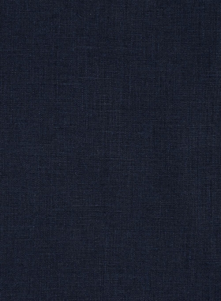 Pure Navy Linen Shirt - Full Sleeves