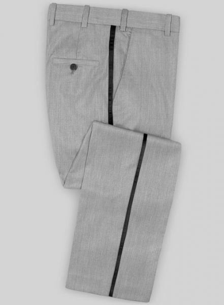 Worsted Light Gray Wool Tuxedo Suit