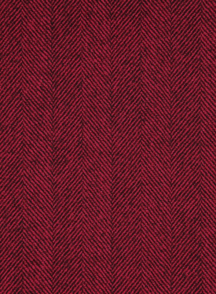 Italian Wide Herringbone Wine Tweed Jacket
