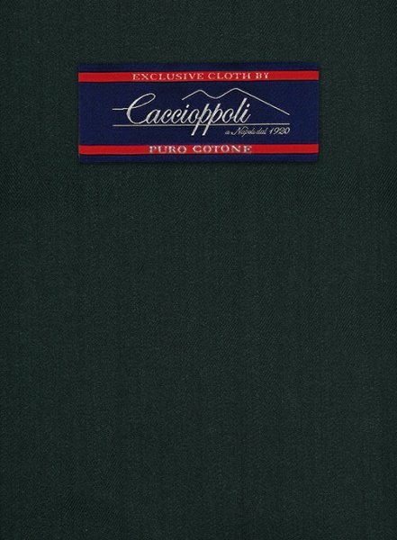 Caccioppoli Herringbone Dark Green Cotton Jacket