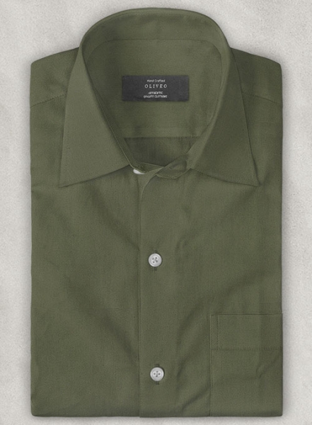 Olive Stretch Poplene Shirt