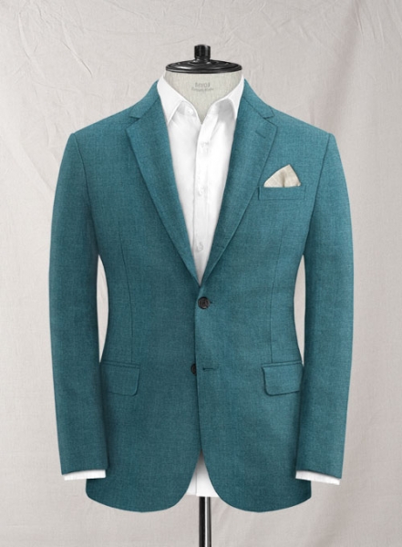 Italian Linen Peacock Blue Suit