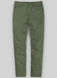 Green Cotton Power Stretch Chino Jeans