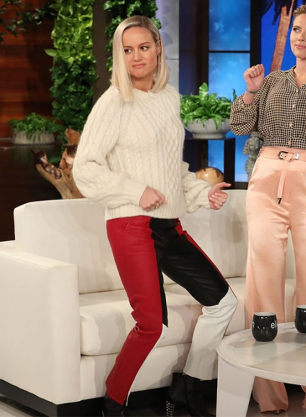 Brie Larson Leather Pants