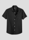 Black Stretch Poplene Shirt - Half Sleeves