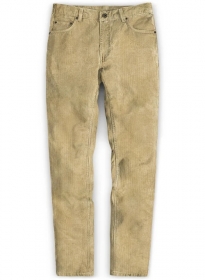 Beige Thick Corduroy Jeans - 8 Wales
