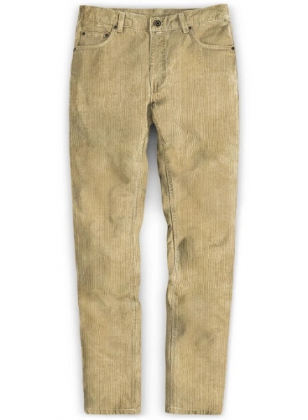 Beige Thick Corduroy Jeans - 8 Wales