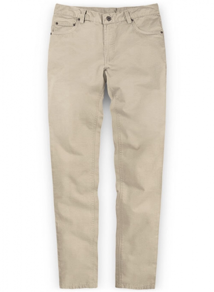 Beige Super Cotton Stretch Chino Jeans